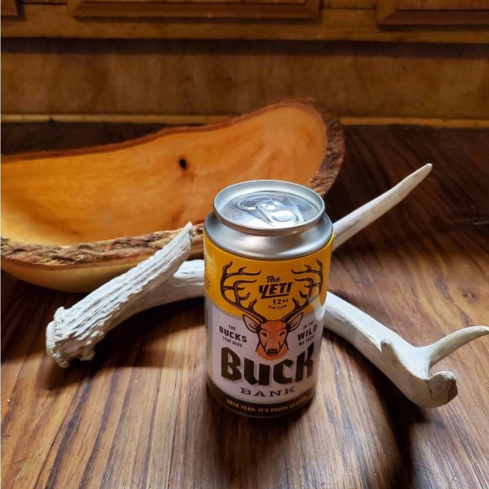 Yeti Collectible Buck Stash Can 12oz Jar Soda Home Jewelry Storage Piggy Bank - Picture 2 of 3